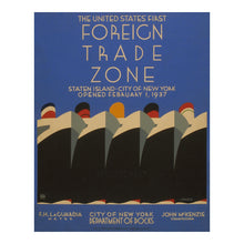 Load image into Gallery viewer, Digitally Restored and Enhanced 1937 Staten Island Foreign Trade Zone WPA Federal Art Project Poster - Depression Era Art Deco - Archival Reproduction