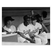Load image into Gallery viewer, Digitally Restored and Enhanced 1953 Jackie Robinson & Pee Wee Reese Print Photo - Old Photo of Brooklyn Dodgers Jackie Robinson and Pee Wee Reese Wall Art