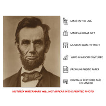 Cargar imagen en el visor de la galería, Digitally Restored and Enhanced 1863 Abraham Lincoln Presidential Portrait - Civil War Era Photography - American Political History - Gallery-Quality Reproduction
