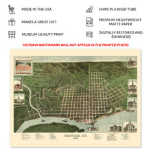 Cargar imagen en el visor de la galería, Digitally Restored and Enhanced 1889 Paducah Kentucky Map Poster - Bird's Eye View of Paducah KY Map - Vintage Map of Kentucky Poster Wall Art Print