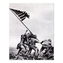 Load image into Gallery viewer, Digitally Restored and Enhanced 1945 United States Marine Corps Raising the Flag on Iwo Jima Photo Print - Vintage Photo of Flag Raising on Iwo Jima Poster