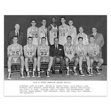 Load image into Gallery viewer, Digitally Restored and Enhanced 1957 Boston Celtics Photo Print - Vintage Photo of NBA Team Boston Celtics Wall Poster - Old Boston Celtics Wall Art Photo