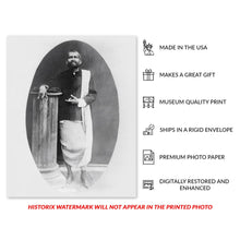 Cargar imagen en el visor de la galería, Digitally Restored and Enhanced 1901 Ramakrishna Paramahamsa Photo Print - Old Photo of Sri Ramakrishna Poster - Ramakrishna Chattopadhyaya Portrait Photo