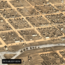 Load image into Gallery viewer, Digitally Restored and Enhanced 1869 Naperville Illinois Map Poster - Old Bird's Eye View of Naperville IL - Naperville Dupage County Illinois Wall Art