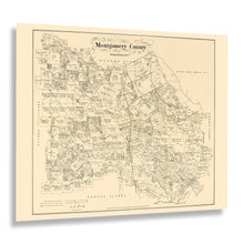 Load image into Gallery viewer, Digitally Restored and Enhanced 1880 Montgomery County Texas Map Print - Montgomery County Texas Map Wall Art - Vintage Map of Montgomery Texas Poster