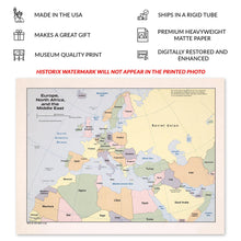 Cargar imagen en el visor de la galería, Digitally Restored and Enhanced 1982 Europe North Africa and Middle East Map Print - Vintage Map of Europe North Africa & The Middle East Wall Art Poster
