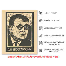 Load image into Gallery viewer, Digitally Restored and Enhanced 1976 Dmitri Shostakovich Poster Matte - Vintage Poster of Russian Composer Dmitri Shostakovich Wall Art Poster Print