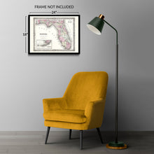 Load image into Gallery viewer, Digitally Restored and Enhanced 1855 Florida Map Poster - Vintage Florida Map Wall Art Print - History Map of Florida Poster - Old Map of Florida Wall Art