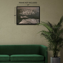 Load image into Gallery viewer, Digitally Restored and Enhanced 1939 American Airlines Photo Print - Vintage Aerial View of Lower Manhattan with American Airlines Plane Poster Wall Art