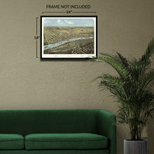 Load image into Gallery viewer, Digitally Restored and Enhanced 1867 East Saginaw Michigan Map Poster - Bird's Eye view of East Saginaw Michigan - Vintage Map of Michigan Wall Art Print