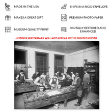 Load image into Gallery viewer, Digitally Restored and Enhanced 1900 St. George's Trade School Photo Print - Old Poster Photo of Plumbing Class in St. George's Trade School New York City