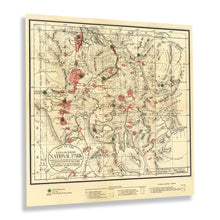 Cargar imagen en el visor de la galería, Digitally Restored and Enhanced 1881 Yellowstone National Park Map Poster - Vintage Map of The Yellowstone National Park Poster Wall Art Print