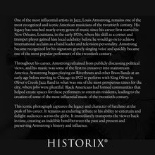 Load image into Gallery viewer, Digitally Restored and Enhanced 1953 Louis Armstrong Photo Print - Vintage Portrait Photo of Louis Daniel Armstrong Playing The Trumpet Wall Art Poster