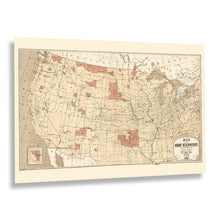 Load image into Gallery viewer, Digitally Restored and Enhanced 1883 Indian Reservations Map Print - Vintage Map of The Indian Reservations With the Limits of The United States Poster