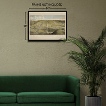 Cargar imagen en el visor de la galería, Digitally Restored and Enhanced 1865 Camp Dennison Map Print - Vintage Bird's Eye View Map of Camp Dennison Northeast of Cincinnati Ohio Wall Art Poster