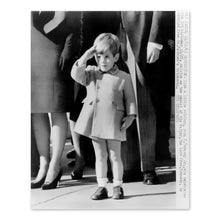Load image into Gallery viewer, Digitally Restored and Enhanced 1963 John F Kennedy Jr Photo Print - Vintage Photo of John F Kennedy Jr Saluting - Old Photo of JFK Jr Wall Art Print