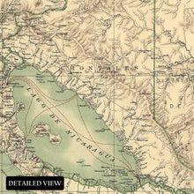 Load image into Gallery viewer, Digitally Restored and Enhanced 1903 Nicaragua Map Print - Vintage Map of The Republic of Nicaragua Poster - Mapa de Nicaragua Wall Art