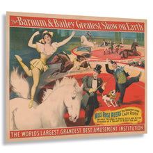 Cargar imagen en el visor de la galería, Digitally Restored and Enhanced 1897 Barnum & Bailey Circus Poster - Miss Rose Meers Greatest Lady Rider - Victorian Equestrian - Archival Print