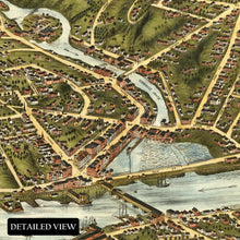 Load image into Gallery viewer, 1878 Gardiner & Pittston Maine Map Poster - Vintage Map of Gardiner City and Pittston Kennebec County Maine Wall Art Print
