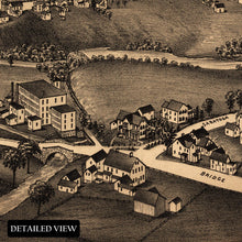 Cargar imagen en el visor de la galería, Digitally Restored and Enhanced 1880 Broadalbin New York Map Poster - Vintage Bird's Eye View Map of Broadalbin Town New York Wall Art Print