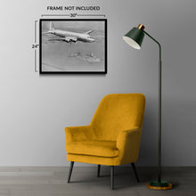 Load image into Gallery viewer, Digitally Restored and Enhanced 1945 American Airlines Photo Print - Vintage American Airlines Plane DC-4 Flying Over Statue of Liberty Poster Wall Art