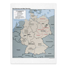 Load image into Gallery viewer, Digitally Restored and Enhanced 1990 East Germany & West Germany Map Print - Old Map of Germany Poster - Vintage Map of East and West Germany Wall Art
