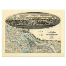 Load image into Gallery viewer, Digitally Restored and Enhanced 1863 Vicksburg Mississippi Civil War Canal Fortifications Map - Military Engineering History - Archival Reproduction