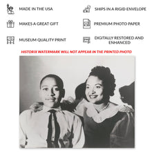 Load image into Gallery viewer, Digitally Restored and Enhanced 1950 Emmett Till Photo Print - Vintage Photo of Emmett Till & Mamie Till Wall Art Print - Old Photo of Emmett Till Poster
