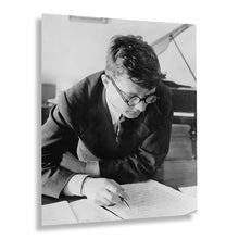 Load image into Gallery viewer, Digitally Restored and Enhanced 1942 Dmitri Shostakovich Photo Print - Vintage Photo of Noted Russian Composer Dmitri Shostakovich Poster Wall Art Print