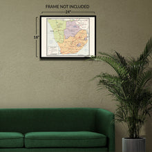 Load image into Gallery viewer, Digitally Restored and Enhanced 1963 South Africa Map Print - Vintage Map of South Africa Wall Art - Old Map of The Republic of South Africa Poster