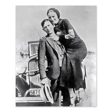 Load image into Gallery viewer, Digitally Restored and Enhanced 1934 Bonnie and Clyde Photo Print - Vintage Photo of Bonnie & Clyde Poster - Old Photo of Couple Bonnie and Clyde Wall Art