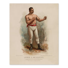 Cargar imagen en el visor de la galería, Digitally Restored and Enhanced 1883 John L Sullivan Photo Print - Vintage Photo of Heavyweight Champion Pugilist John L Sullivan Wall Art Poster