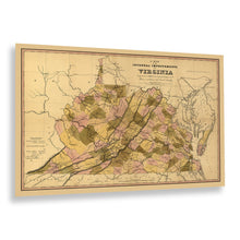 Load image into Gallery viewer, Digitally Restored and Enhanced 1848 Virginia Map Print - Vintage Map of Virginia State USA - Old Map of The Internal Improvements of Virginia Poster