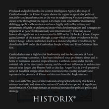 Load image into Gallery viewer, Digitally Restored and Enhanced 1970 Khmer Empire Cambodia Map Print - Vintage Map of The Khmer Empire in Cambodia Wall Art - Cambodia History Map Poster