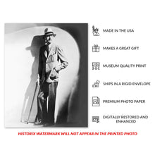 Cargar imagen en el visor de la galería, Digitally Restored and Enhanced 1941 Dashiell Hammett Photo Print - Vintage Portrait Photo of Mystery Novelist Samuel Dashiell Hammett Poster Wall Art