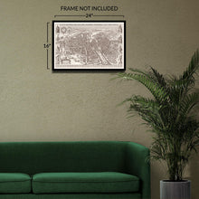Cargar imagen en el visor de la galería, 1618 Paris France Map Poster - Vintage Bird's Eye View Map of Paris France by Claes Jansz Visscher - Old Paris Map Print