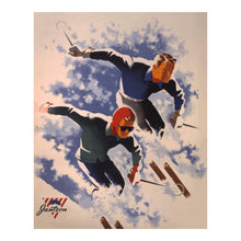 Load image into Gallery viewer, Digitally Restored and Enhanced 1947 Ski Fashion Advertising Poster - Mid-Century Winter Sportswear - Vintage Recreation Art - Archival Reproduction