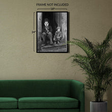 Cargar imagen en el visor de la galería, Digitally Restored and Enhanced 1921 Charlie Chaplin Photo Print - Vintage The Kid Charlie Chaplin Photo Wall Art - Old Photo of Charlie Chaplin Poster