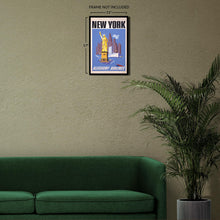 Load image into Gallery viewer, Digitally Restored and Enhanced 1950 New York Allegheny Airlines Travel Poster - Statue of Liberty Manhattan Skyline - Mid-Century Aviation - Archival Print