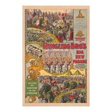 Load image into Gallery viewer, Digitally Restored and Enhanced 1899 Ringling Bros Circus Poster - Street Parade Carnival Spectacular - Victorian Entertainment - Archival Print