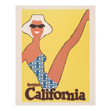 Load image into Gallery viewer, Digitally Restored and Enhanced 1963 Southern California Beach Railroad Travel Poster - Vintage Surf Tourism Art - Mid-Century Coastal Railway - Museum-Quality Print