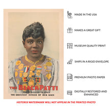 Load image into Gallery viewer, Digitally Restored and Enhanced 1899 Black Patti Sissieretta Jones Greatest Singer Theater Poster - Victorian Era Entertainment History - Archival Reproduction