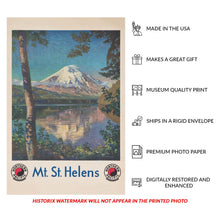 Cargar imagen en el visor de la galería, Digitally Restored and Enhanced 1920 Mount St Helens Washington State Cascade Range Poster - Pacific Northwest Scenic Art - Archival Reproduction
