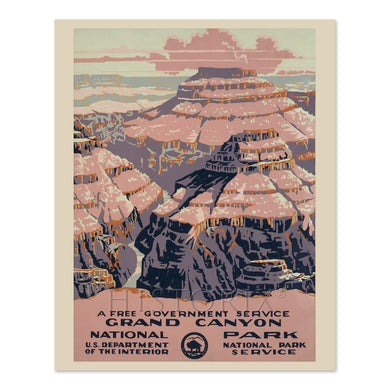 Digitally Restored and Enhanced 1938 Grand Canyon National Park Travel Poster - Vintage Grand Canyon Poster Print - Grand Canyon Rock Formation Wall Art