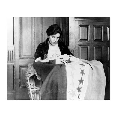 Digitally Restored and Enhanced 1912 Alice Paul Portrait Photo Print - Vintage Alice Paul Photo Sewing Suffrage Flag - Old Alice Paul Poster Wall Art