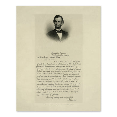 Digitally Restored and Enhanced 1892 Abraham Lincoln Photo Print - Old Letter from President Abraham Lincoln to Mrs Bixby - Vintage Abraham Lincoln Poster