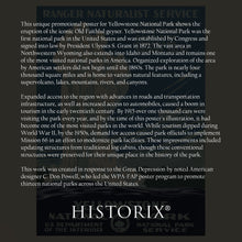 Load image into Gallery viewer, Digitally Restored and Enhanced 1938 Yellowstone National Park Travel Poster - Yellowstone National Park Poster Wall Art Showing The Old Faithful Geyser