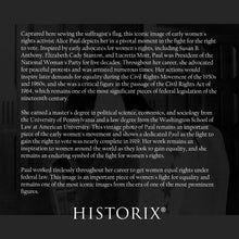 Load image into Gallery viewer, Digitally Restored and Enhanced 1912 Alice Paul Portrait Photo Print - Vintage Alice Paul Photo Sewing Suffrage Flag - Old Alice Paul Poster Wall Art