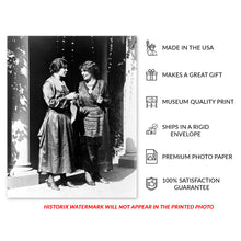 Load image into Gallery viewer, Digitally Restored and Enhanced HISTORIX Vintage 1910 Mrs. Emmeline Pethick-Lawrence & Alice Paul Photo Print - British Suffrage Leader & National Woman's Party President Portrait