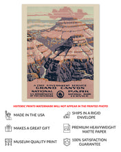 Load image into Gallery viewer, Digitally Restored and Enhanced 1938 Grand Canyon National Park Travel Poster - Vintage Grand Canyon Poster Print - Grand Canyon Rock Formation Wall Art